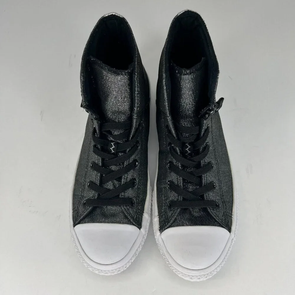 Converse Junior 661850F Gray Chuck Taylor All Star Lace Up Zip Size 6 Sneakers